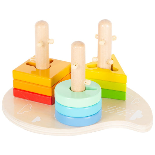 Joc educativ de ajustare a abilităților motorii-Forme și culori-Small Foot, 10 piese, 12 luni+