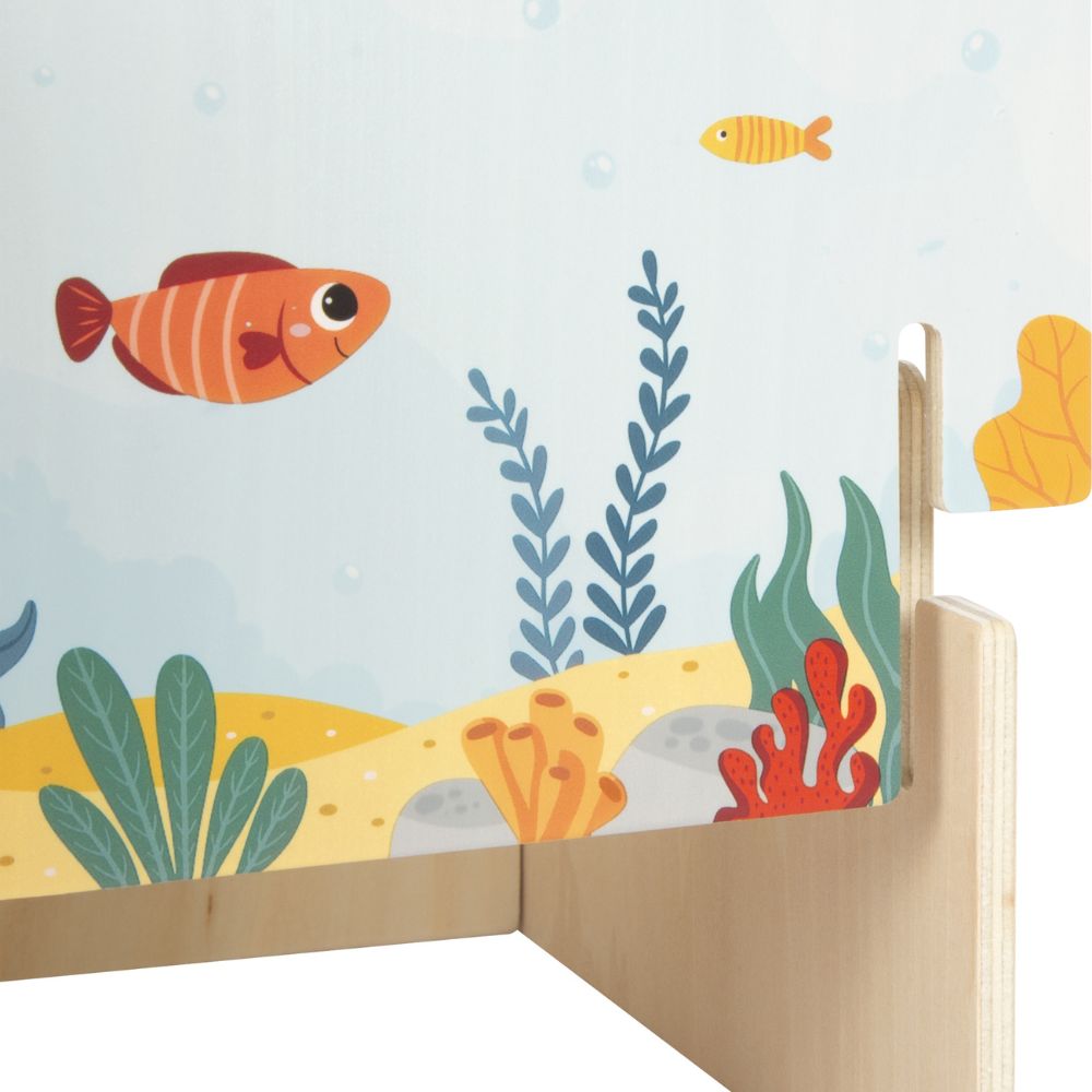 Joc magnetic cu peștișori din lemn pentru copii, Safari, Small Foot, 3 ani+
