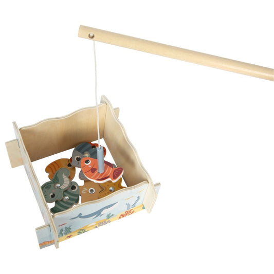 Joc magnetic cu peștișori din lemn pentru copii, Safari, Small Foot, 3 ani+