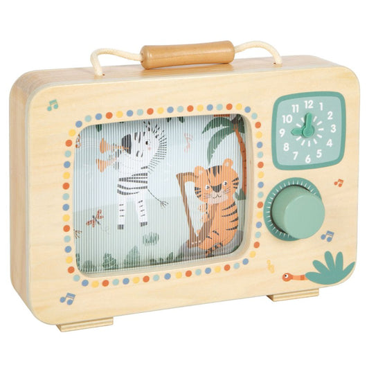 Jucărie Muzicală din Lemn cu Design TV, Safari, Small Foot, 2 ani+