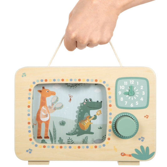 Jucărie Muzicală din Lemn cu Design TV, Safari, Small Foot, 2 ani+