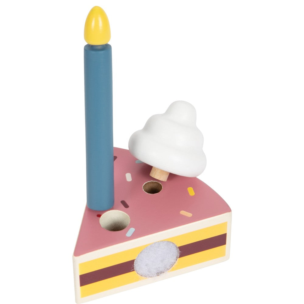 Jucărie din lemn FSC® -Tort aniversar cu decorațiuni, Small Foot, 23 piese, 3 ani+