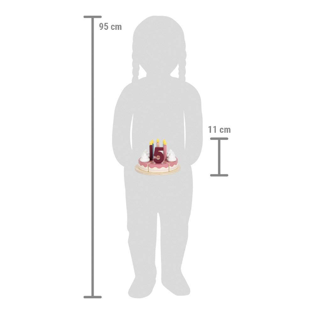 Jucărie din lemn FSC® -Tort aniversar cu decorațiuni, Small Foot, 23 piese, 3 ani+