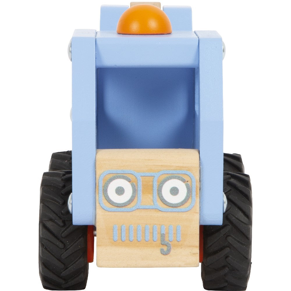 Jucărie din lemn, Mașină de tractare, Small Foot, Albastră, 18 luni+