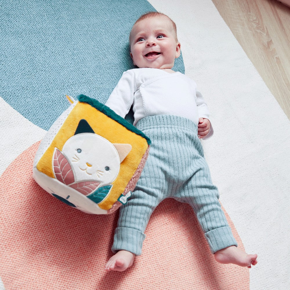 Cub senzorial cu activități pentru bebeluși, Kaloo, din plus, 17 cm, 0 luni+