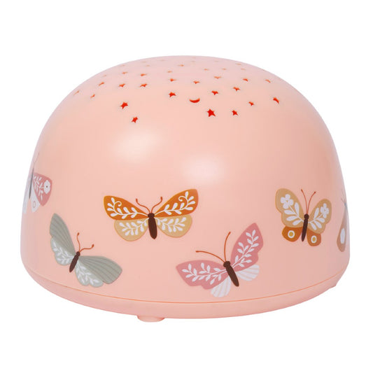 Lampă cu proiector multicolor, Fluturași, A Little Lovely Company, 3 ani+