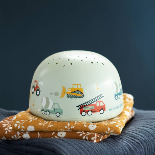 Lampă cu proiector multicolor, Vehicule, A Little Lovely Company, 3 ani+