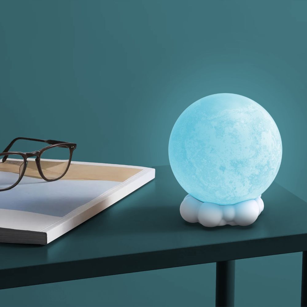Lampă de veghe & Boxă portabilă, Lună cu efect multicolor, MOB Paris