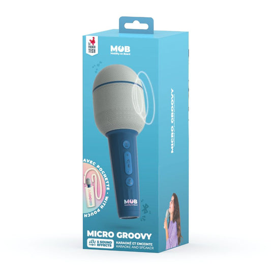 Microfon Karaoke Groovy Navy cu boxă incorporată Bluetooth, MOB Paris