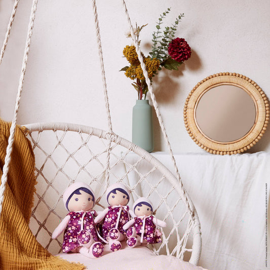 Păpușă textilă din velur, Violette, Kaloo, 25 cm, 0 luni+