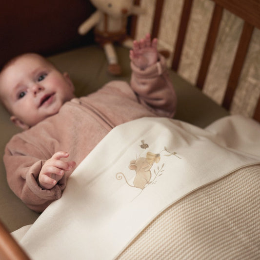 Pătură tricotată pentru bebeluși, Basic Knit Nougat, Jollein, 75x100 cm