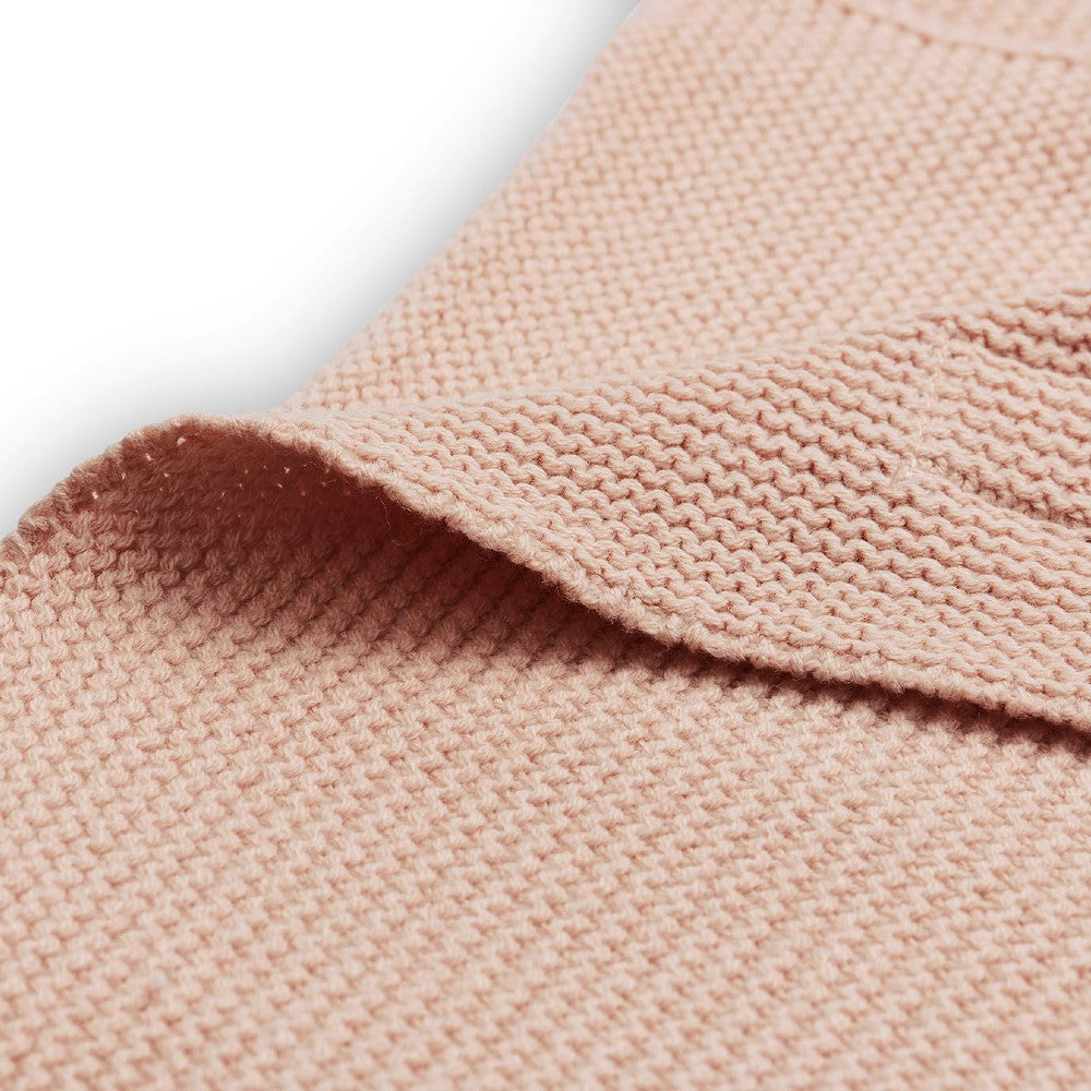 Pătură tricotată pentru bebeluși, Basic Knit, Pale Pink, Jollein, 75x100 cm