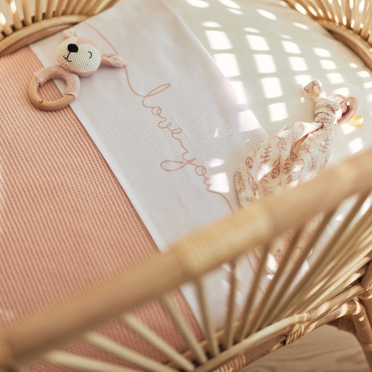 Pătură tricotată pentru bebeluși, Basic Knit, Pale Pink, Jollein, 75x100 cm