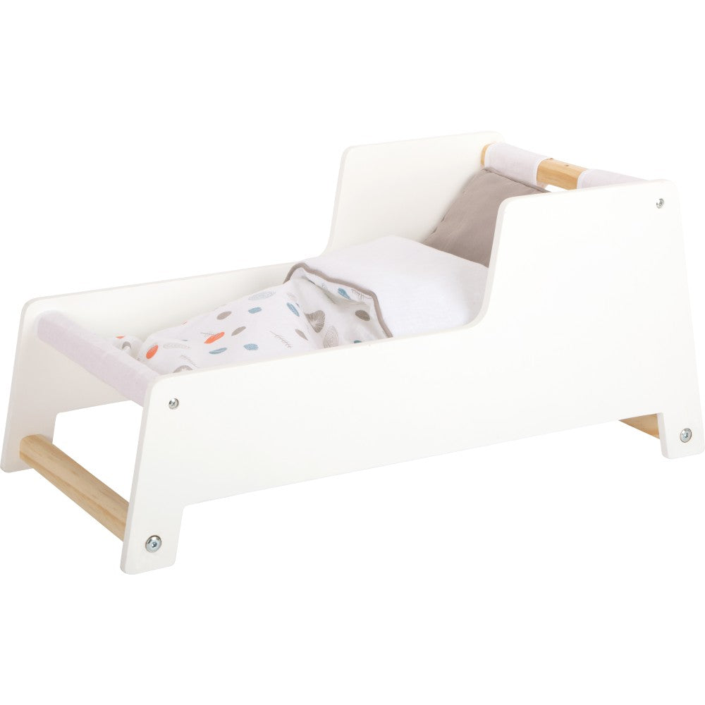 Pătuț - leagăn pentru păpuși din lemn cu accesorii, Small Foot, 3 ani+