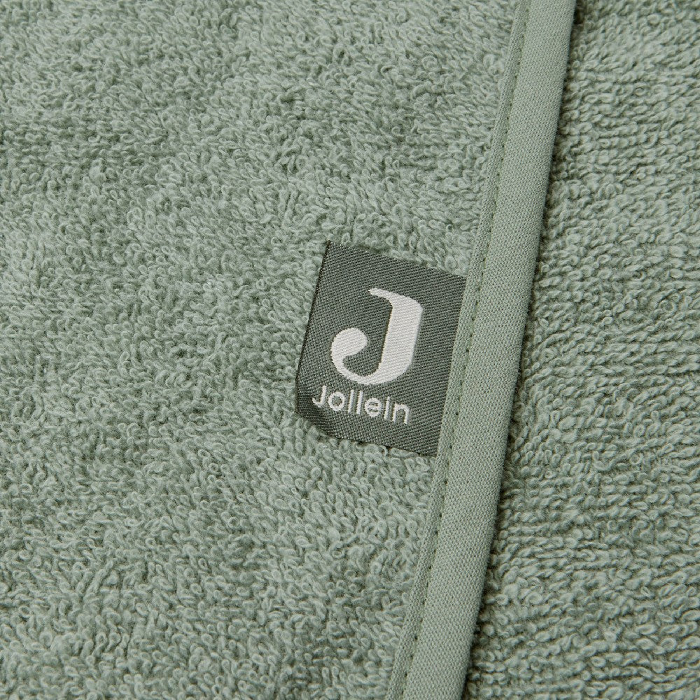 Poncho de baie copii din bumbac, Ash Green, Jollein, 1-4 ani, 75x75 cm