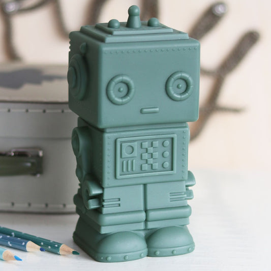 Pușculiță pentru copii, Micul Robot, A Little Lovely Company, 13 x 18,7 x 10,2 cm