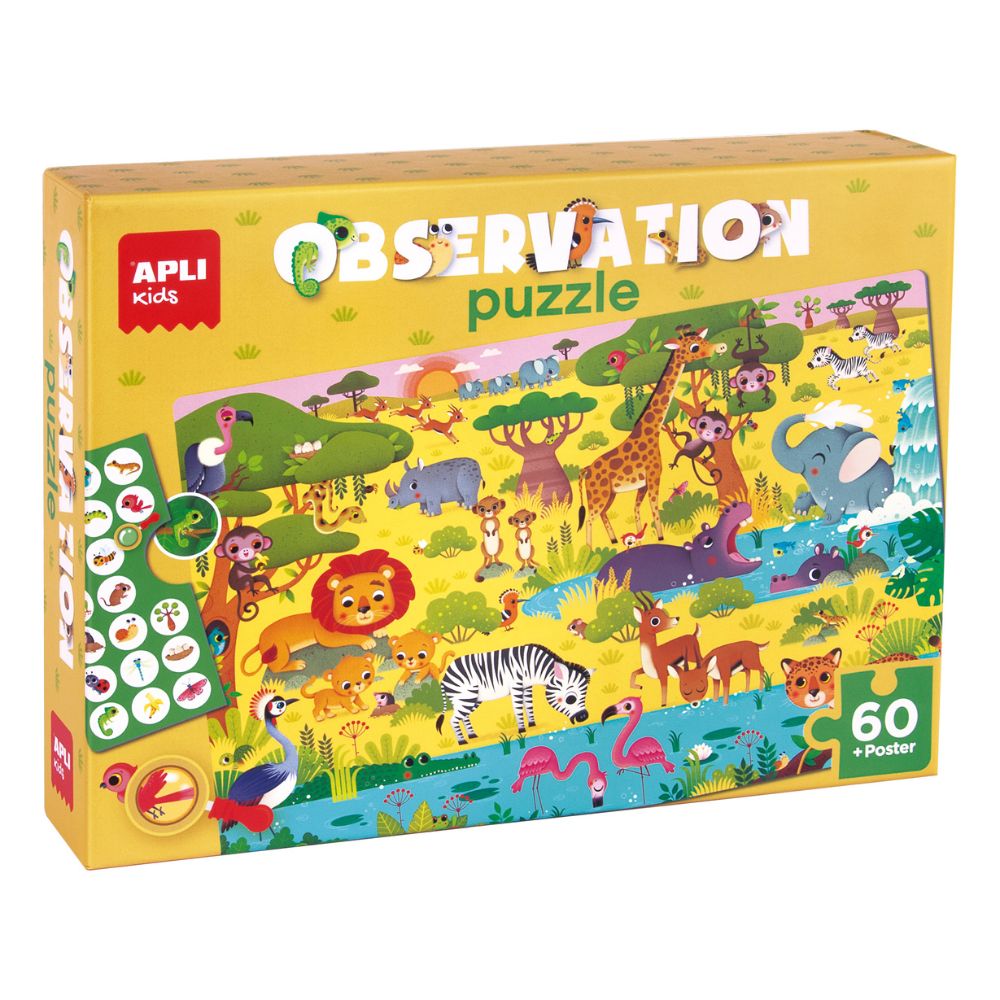 Puzzle Animale din Savana, 60 piese, Apli, 4 ani+