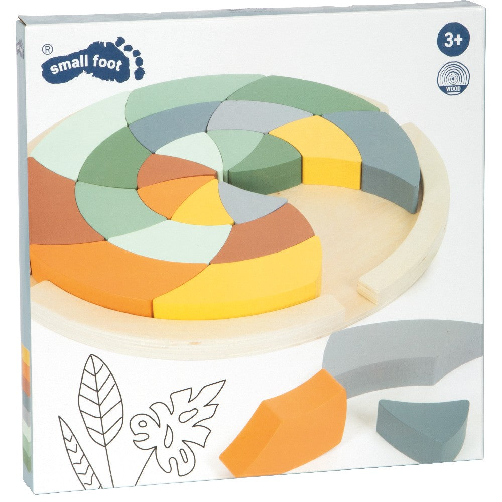 Puzzle educativ din lemn cu forme și culori, Safari, Small Foot, 24 piese, 3 ani+