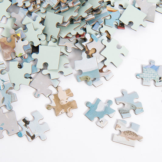 Puzzle-ul exploratorului, Cercul Polar, Moulin Roty, 96 piese, 30x20 cm, 5 ani+