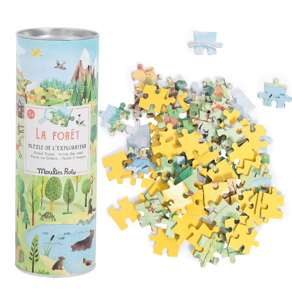 Puzzle-ul exploratorului, Pădurea morii, Moulin Roty, 96 piese, 30x20 cm, 5 ani+