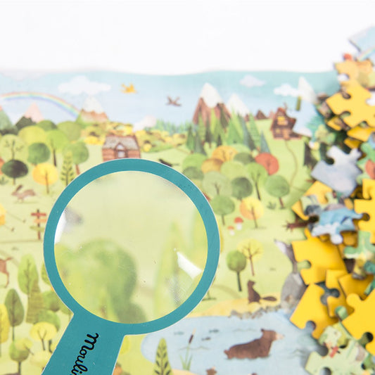 Puzzle-ul exploratorului, Pădurea morii, Moulin Roty, 96 piese, 30x20 cm, 5 ani+