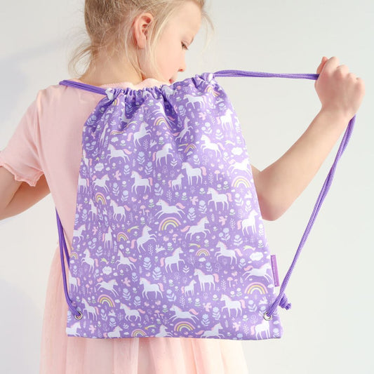 Rucsac cu șnur pentru copii tip sac sport, Unicorn, A Little Lovely Company, 6 luni+