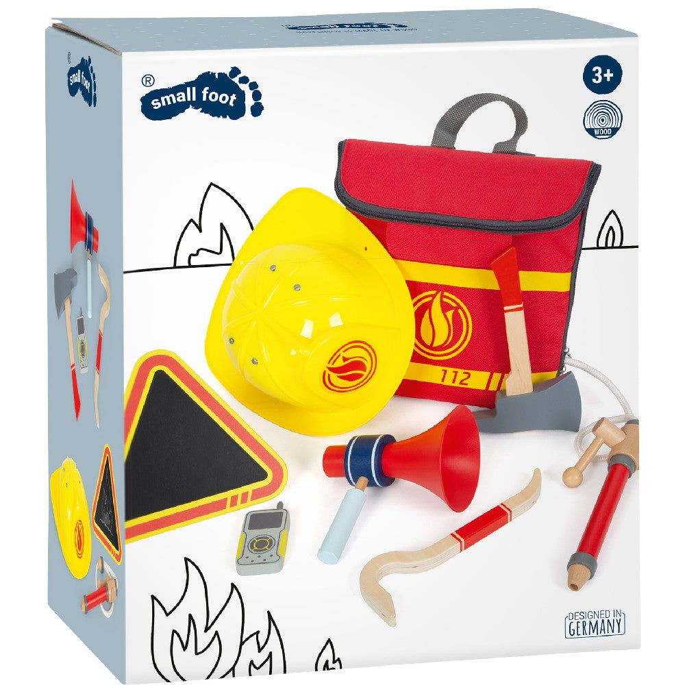 Rucsacul Micului Pompier, 8 accesorii, Small Foot, 3 ani+