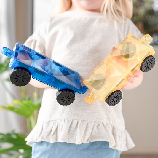 Set 2 baze mașini, Rainbow Car Pack, Connetix Tiles, 2 bucăți, 3 ani+
