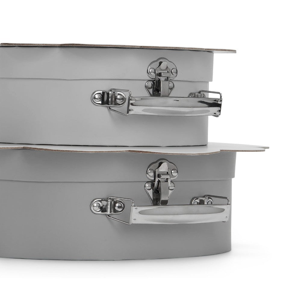 Set 2 cutii depozitare, Shell Grey, Jollein, Gri