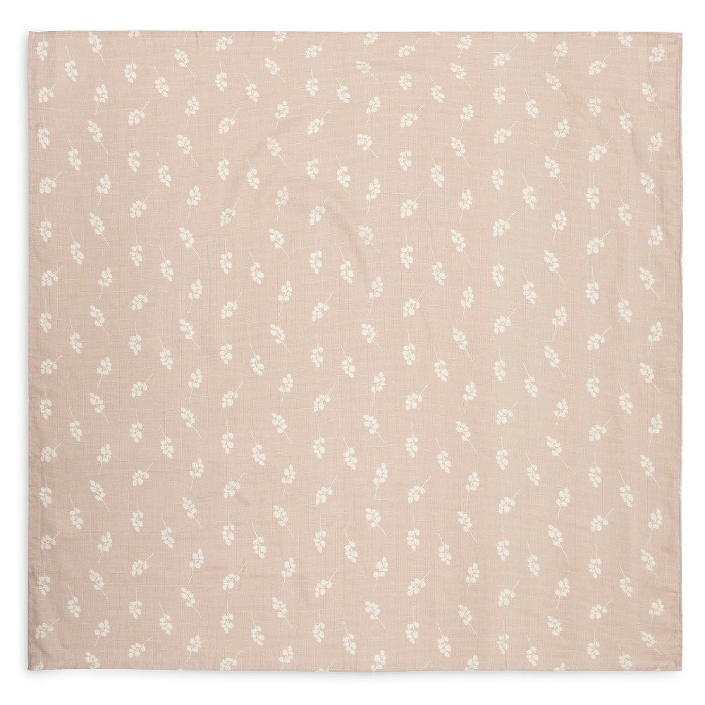 Set 2 museline din bumbac, Twig, Jollein, Roz piersică, 115x115 cm, OEKO-TEX