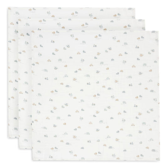 Set 3 museline din bumbac, On The Go, Jollein, 70x70 cm, OEKO-TEX