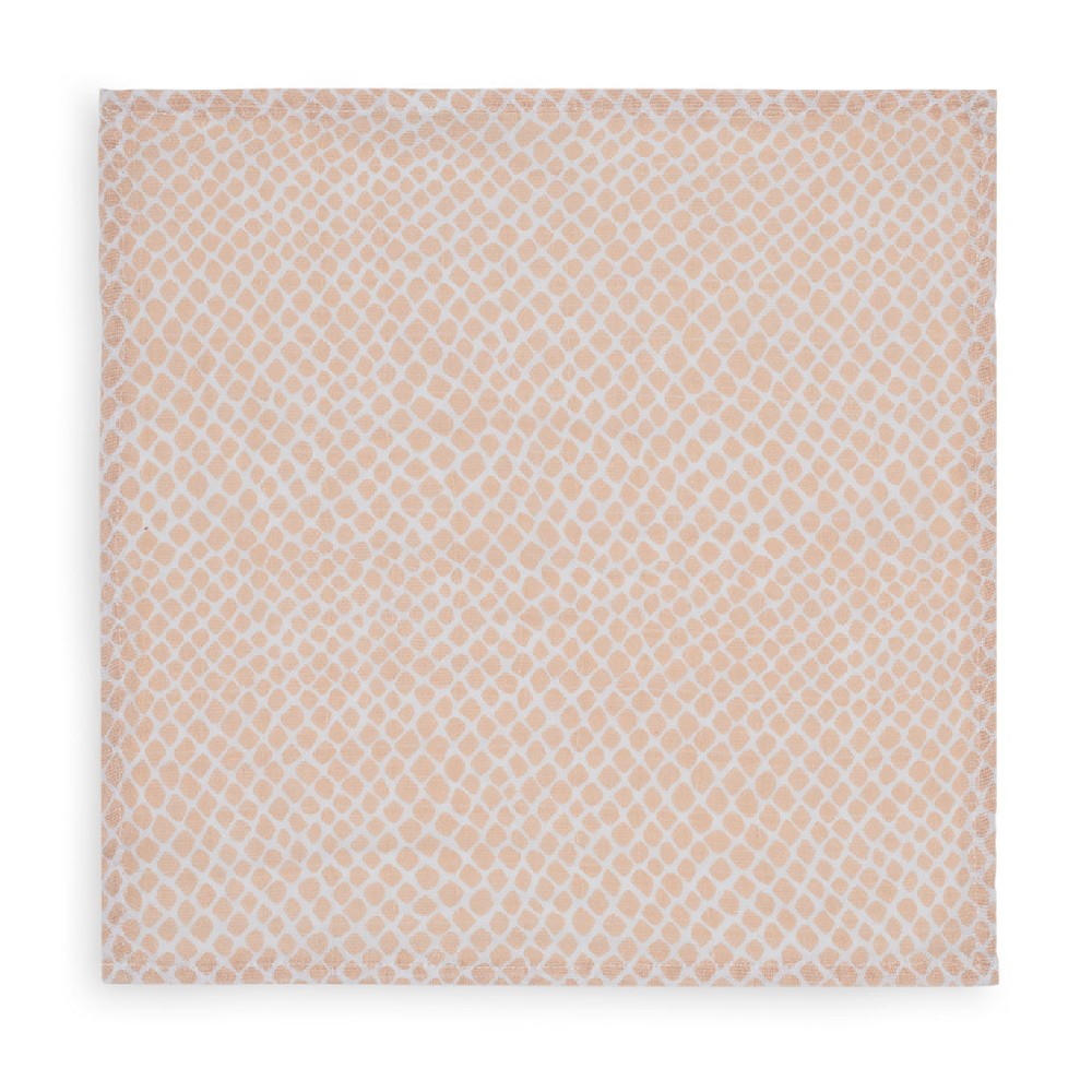 Set 3 museline din bumbac tip batistă, Snake, Jollein, 31x31 cm, Roz pal, OEKO-TEX