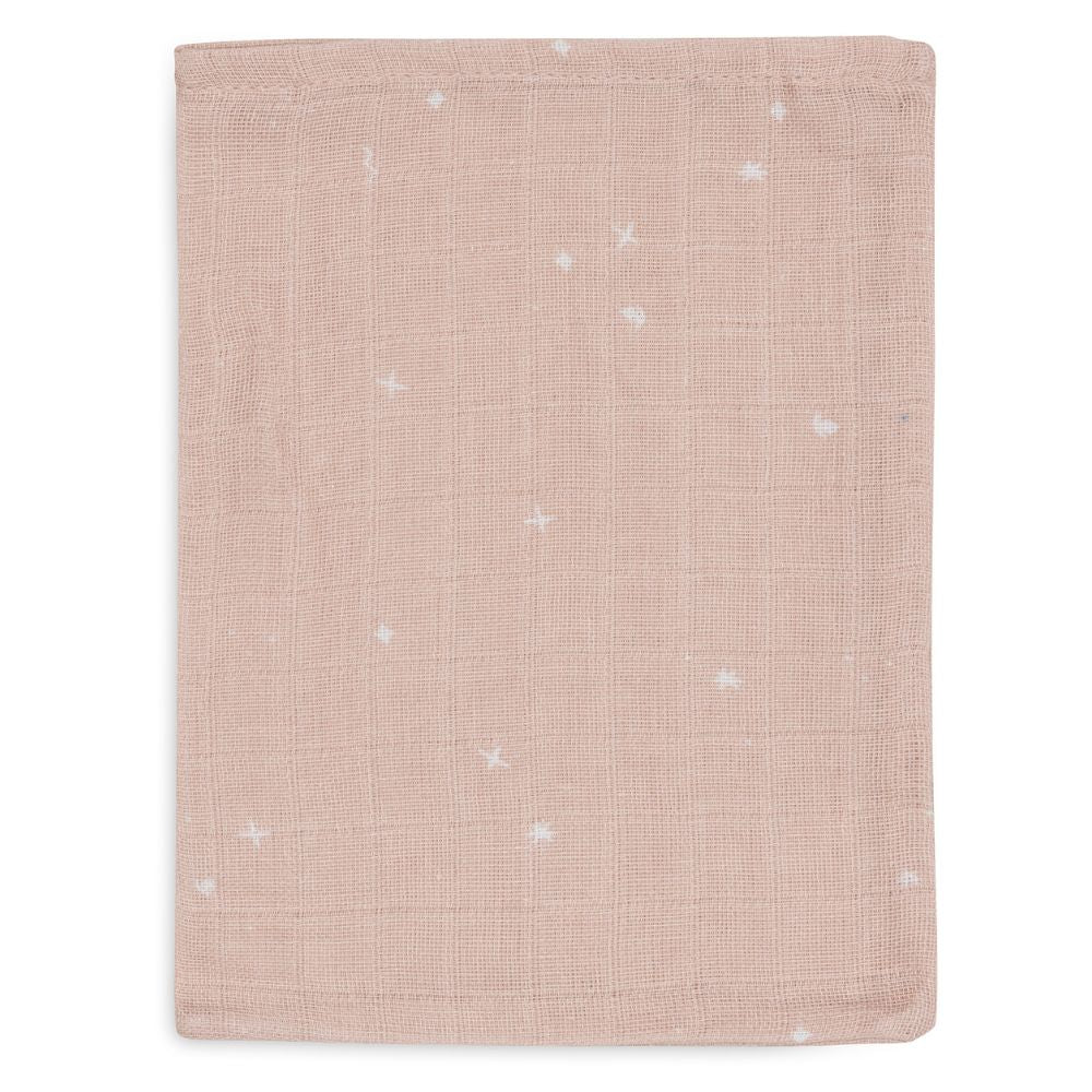 Set 3 museline din bumbac tip batistă de baie, Twinkling - Wild Rose, Jollein, 20x15 cm, OEKO-TEX