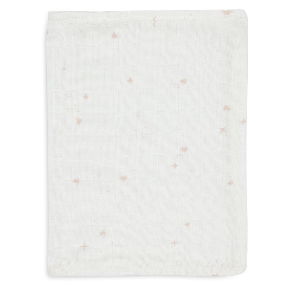 Set 3 museline din bumbac tip batistă de baie, Twinkling - Wild Rose, Jollein, 20x15 cm, OEKO-TEX
