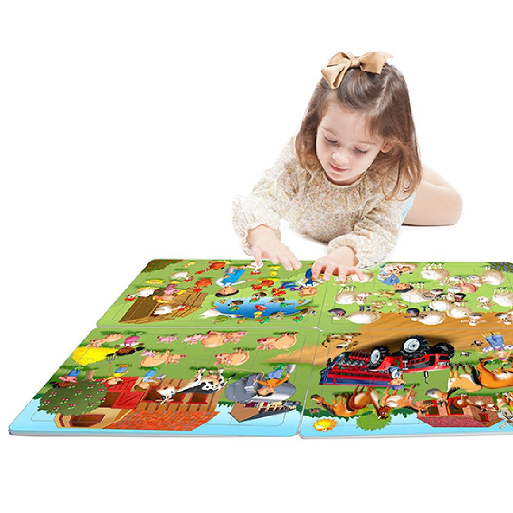 Set 4 puzzle-uri, La fermă, Akros, 3 ani+