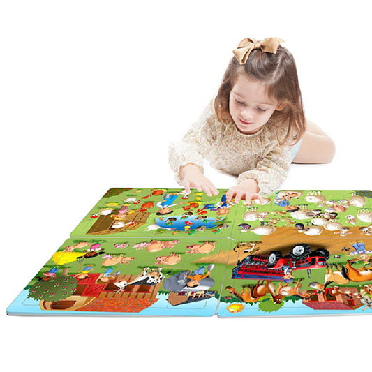 Set 4 puzzle-uri, La fermă, Akros, 3 ani+