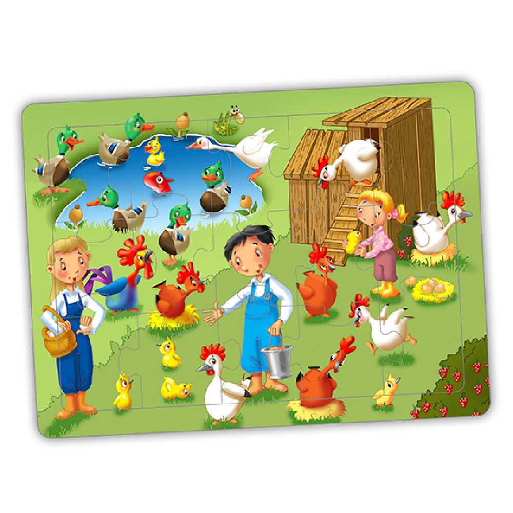 Set 4 puzzle-uri, La fermă, Akros, 3 ani+