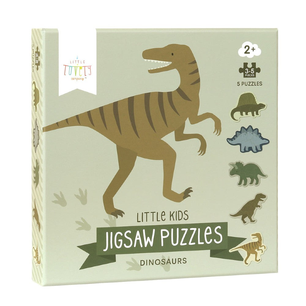 Set 5 Jigsaw Puzzle-uri, Dinozauri, A Little Lovely Company, 19 piese, 2 ani+