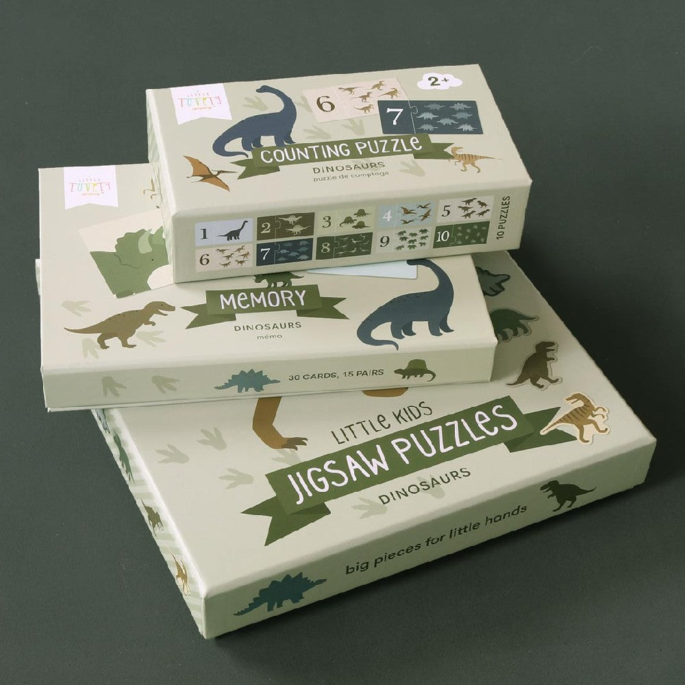 Set 5 Jigsaw Puzzle-uri, Dinozauri, A Little Lovely Company, 19 piese, 2 ani+