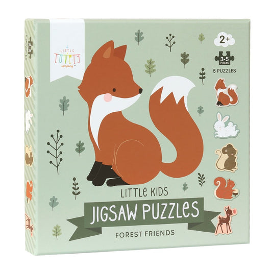 Set 5 Jigsaw Puzzle-uri, Forest friends, A Little Lovely Company, 19 piese, 2 ani+