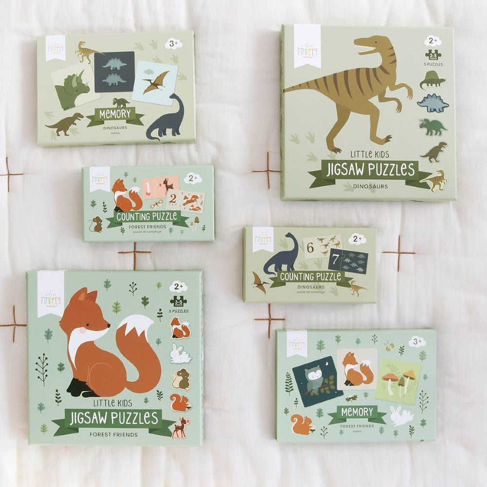 Set 5 Jigsaw Puzzle-uri, Forest friends, A Little Lovely Company, 19 piese, 2 ani+