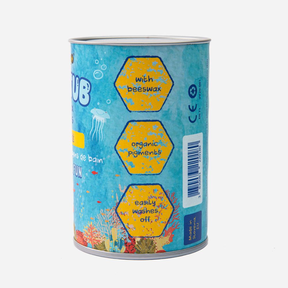 Set 7 Creioane lavabile pentru baie din ceară naturală de albine, Medenka, 3 ani+