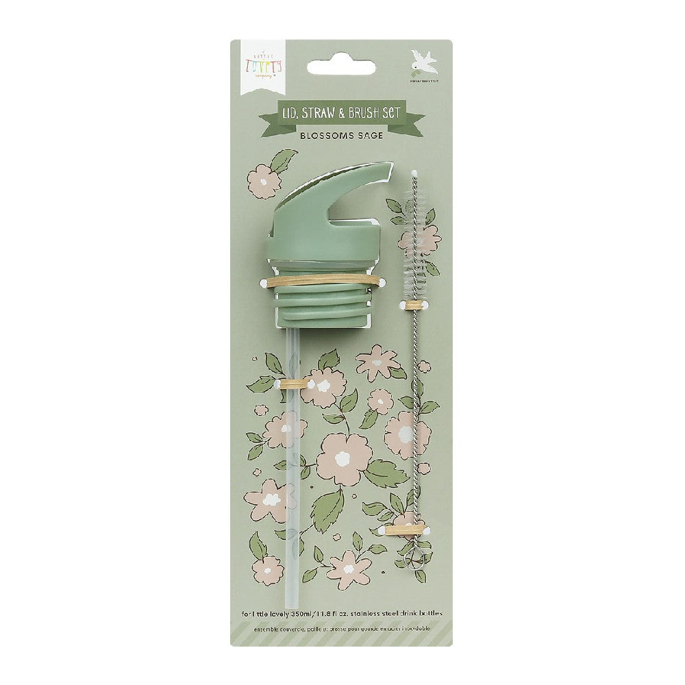 Set accesorii sticlă apă copii, Blossom Salvie, A Little Lovely Company, 6 luni+