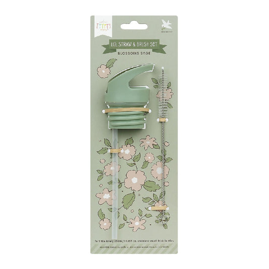 Set accesorii sticlă apă copii, Blossom Salvie, A Little Lovely Company, 6 luni+