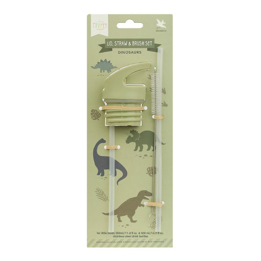 Set accesorii sticlă apă copii, Dinozauri, A Little Lovely Company, 6 luni+
