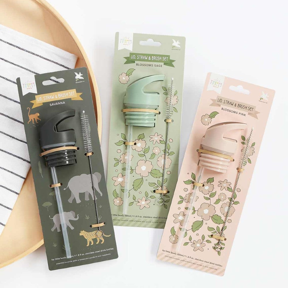 Set accesorii sticlă apă copii, Savana, A Little Lovely Company, 6 luni+