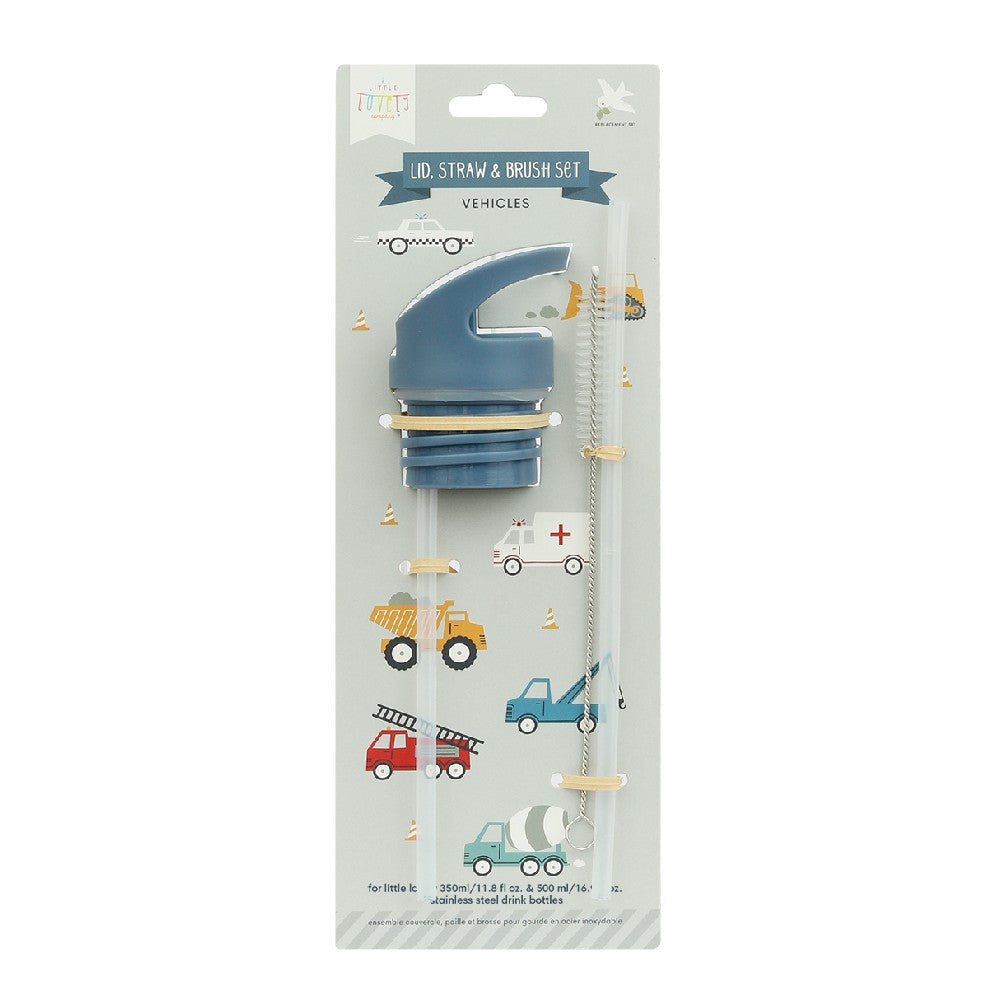 Set accesorii sticlă apă copii, Vehicule, A Little Lovely Company, 6 luni+