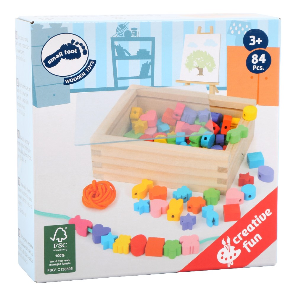 Set de artizanat mărgele, Small Foot, 84 piese, 3 ani+