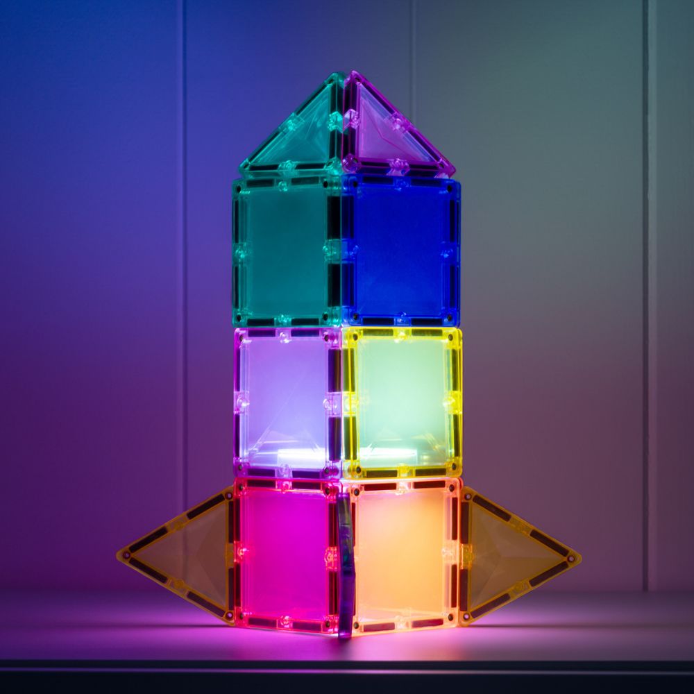 Set de construcție magnetic, Light Star, Connetix Tiles, 28 piese, 3 ani+