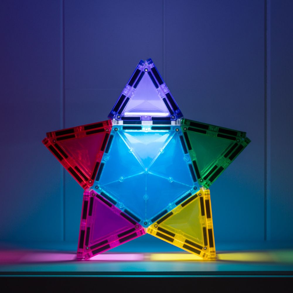 Set de construcție magnetic, Light Star, Connetix Tiles, 28 piese, 3 ani+